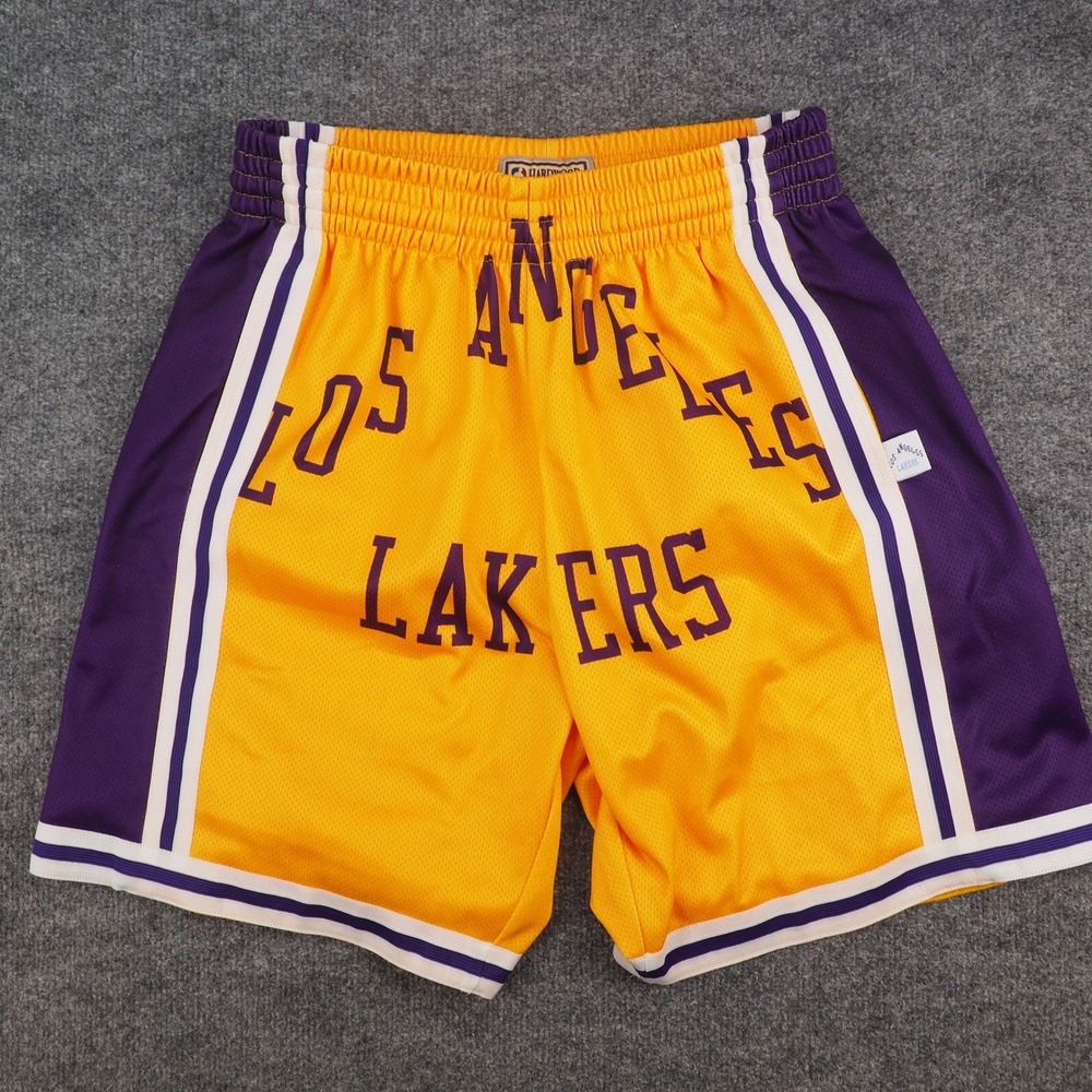 Los Angeles Lakers Shorts Mens Med Mitchell & Ness Gold Purple Hardwood Classics